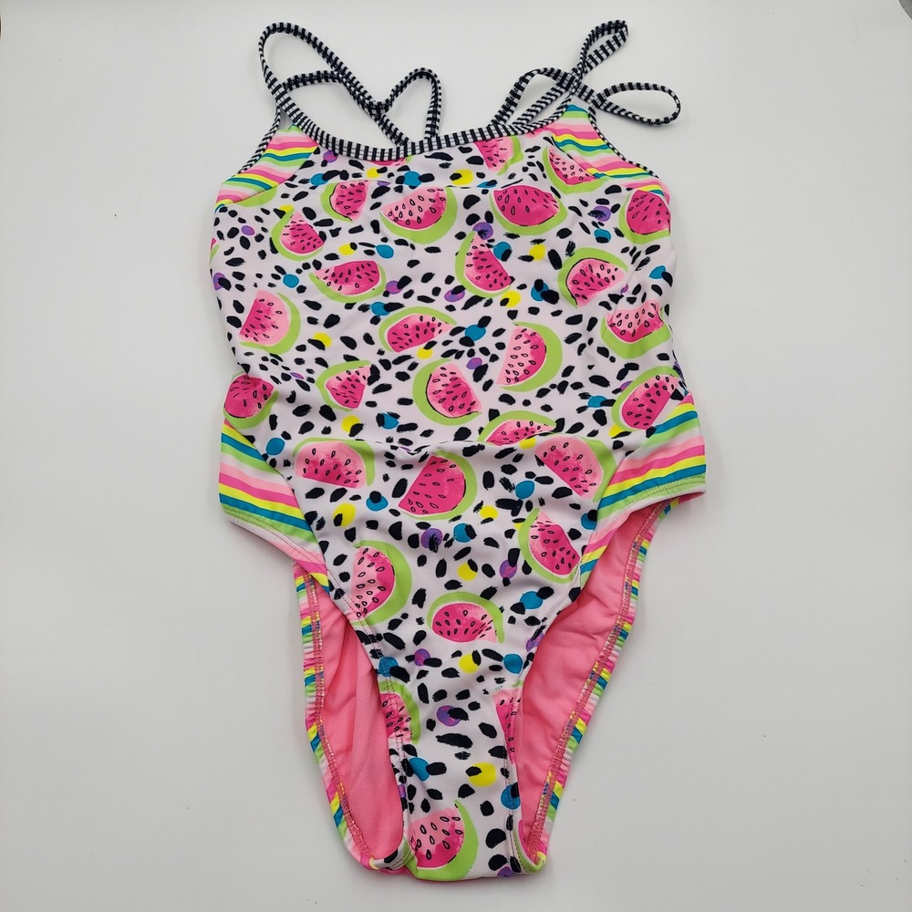 Dolfin Uglies Swimsuit Womens 38 Multicolor New Watermelon Leopard One Piece